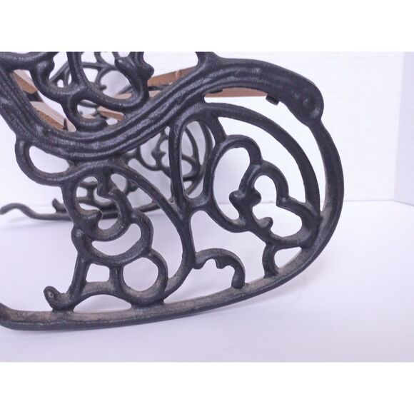 Vintage Cast Iron and Wood 10" Miniature Rocking Doll / Teddy Bear Bench - Picture 11 of 16